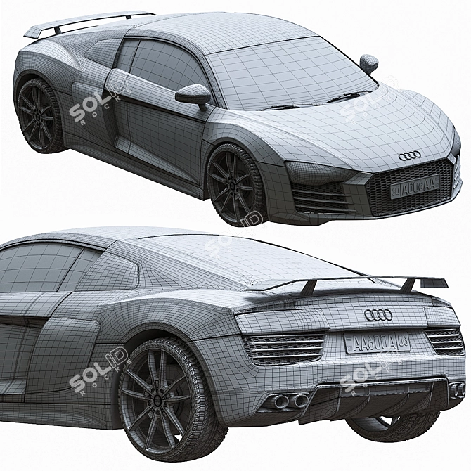 Modified Audi R8: Unleash the Beast 3D model image 6