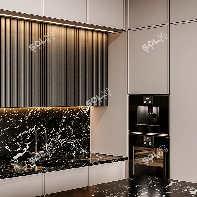 Adjustable Modern Kitchen 3D model image 5