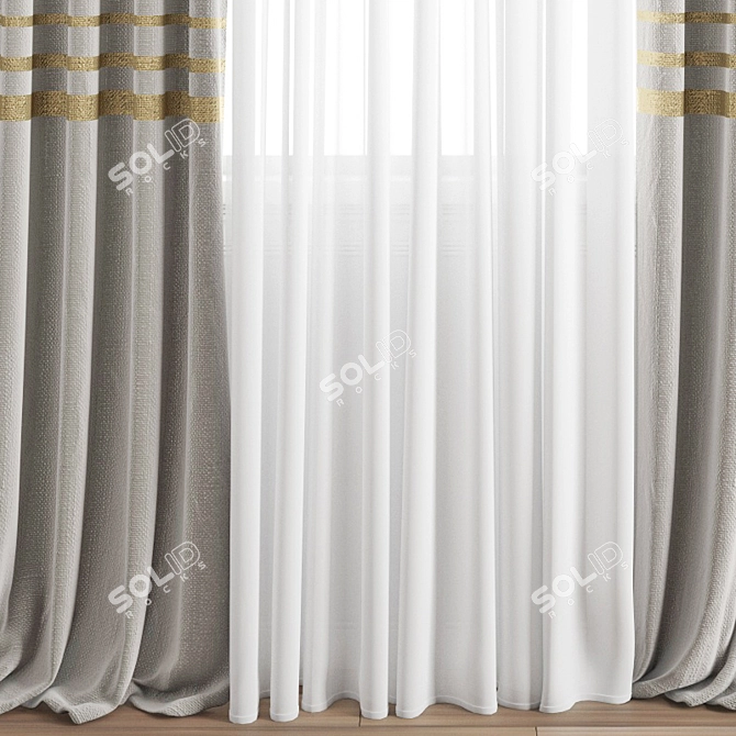 Polygonal Curtain Model 3D model image 3