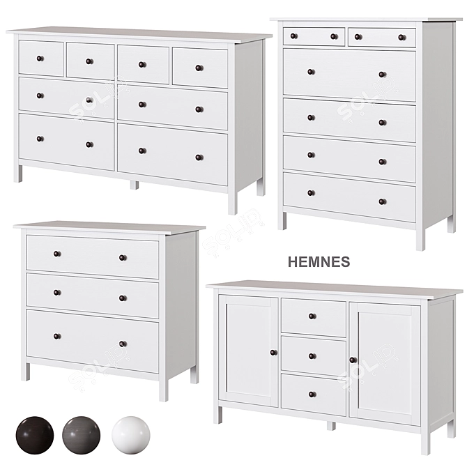 IKEA HEMNES 8-Drawer Dresser 3D model image 1