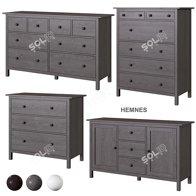 IKEA HEMNES 8-Drawer Dresser 3D model image 2