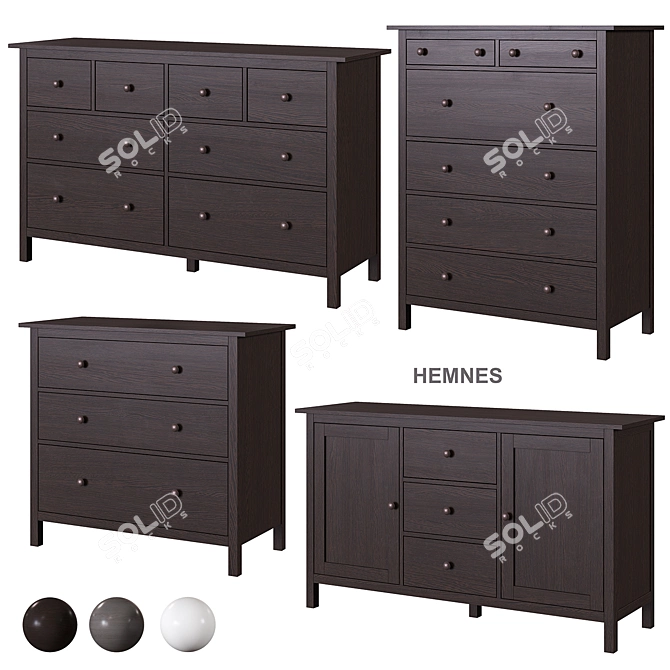 IKEA HEMNES 8-Drawer Dresser 3D model image 3