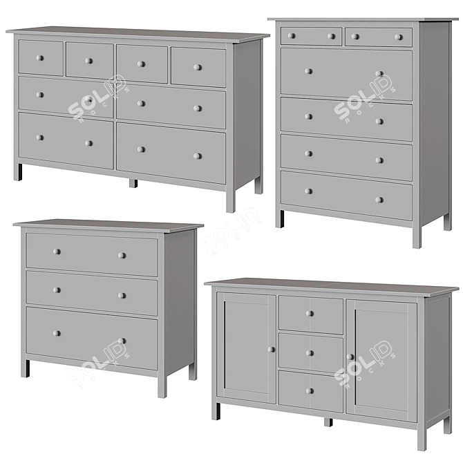 IKEA HEMNES 8-Drawer Dresser 3D model image 4