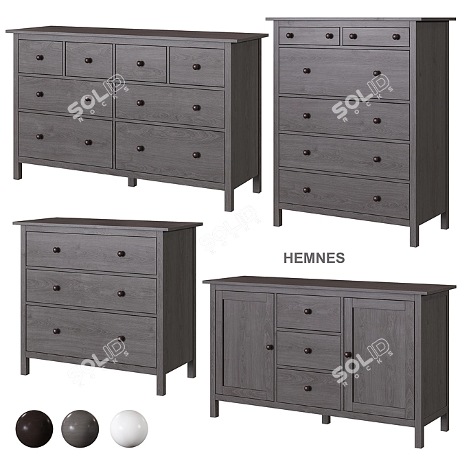 IKEA HEMNES 8-Drawer Dresser 3D model image 5