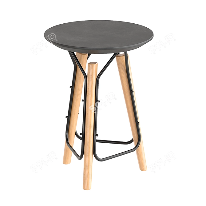 Sleek UFO Stool 3D model image 3