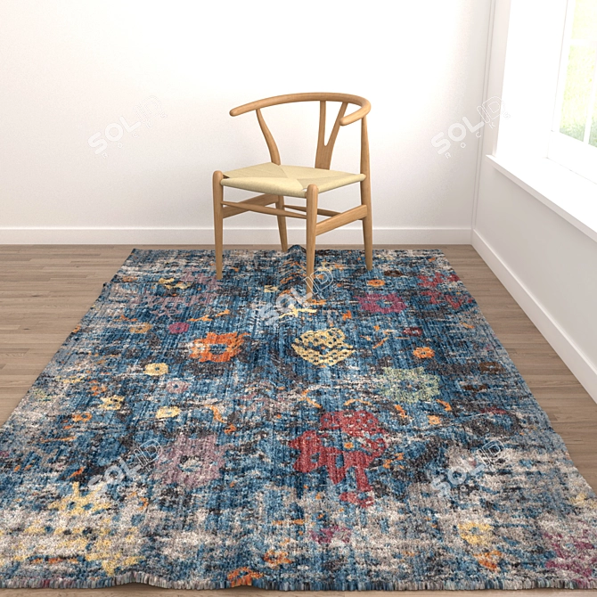 Versatile Set of 6 Rugs 3D model image 2