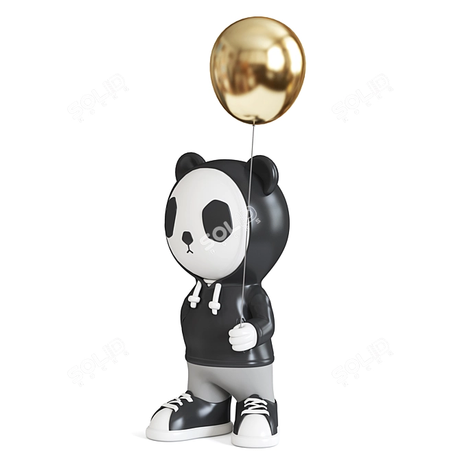 Panda Harmony Sculpture 3D model image 2