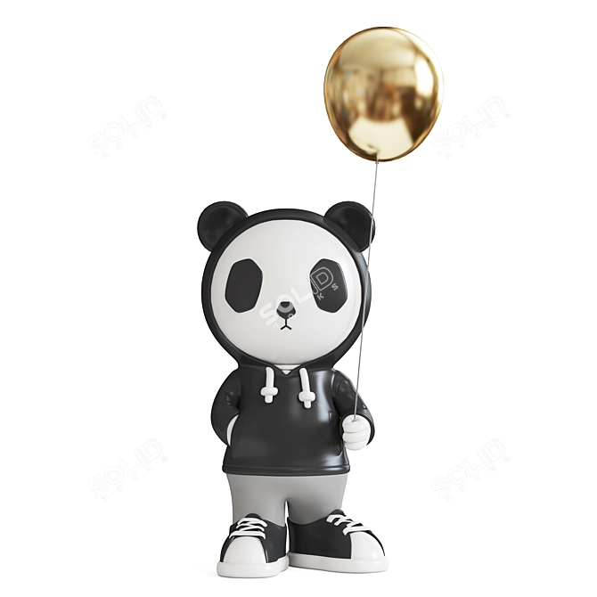 Panda Harmony Sculpture 3D model image 3