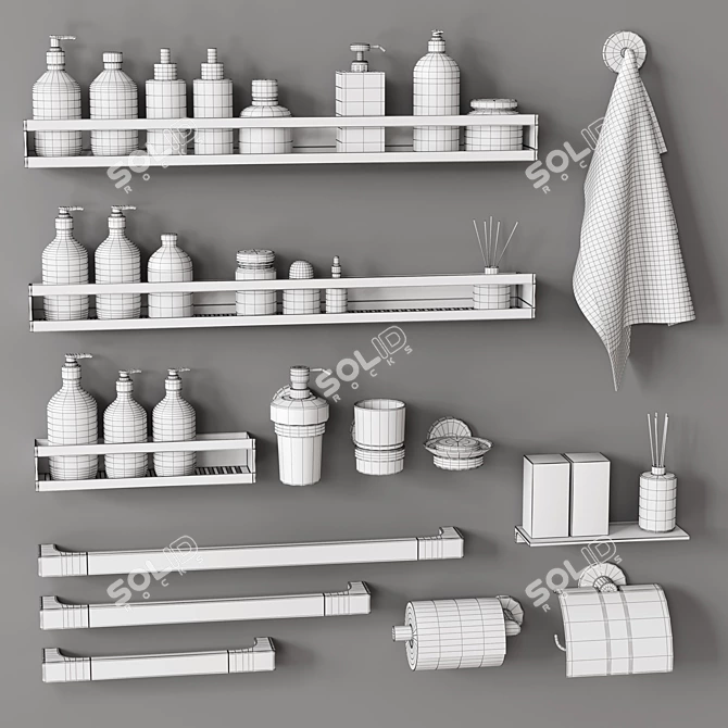 Elegant Bathroom Set: Max 2015 (Vray - Corona) 3D model image 3