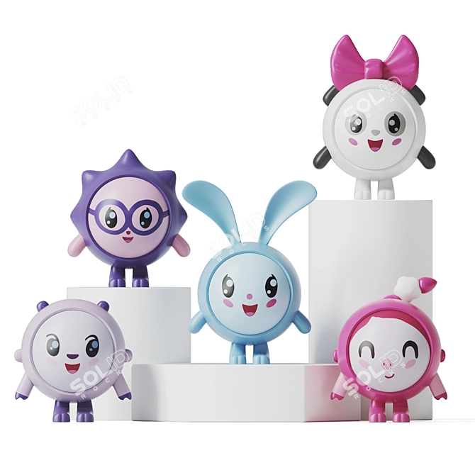 Adorable BabyRiki Playset 3D model image 1