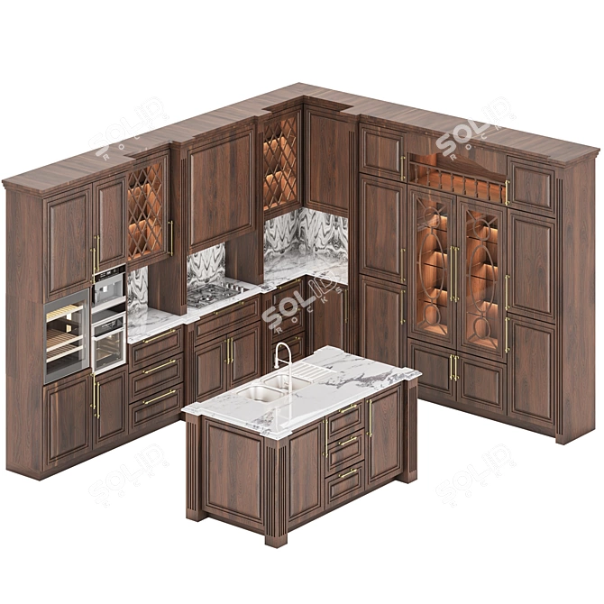 Timeless Kitchen Elegance 3D model image 2