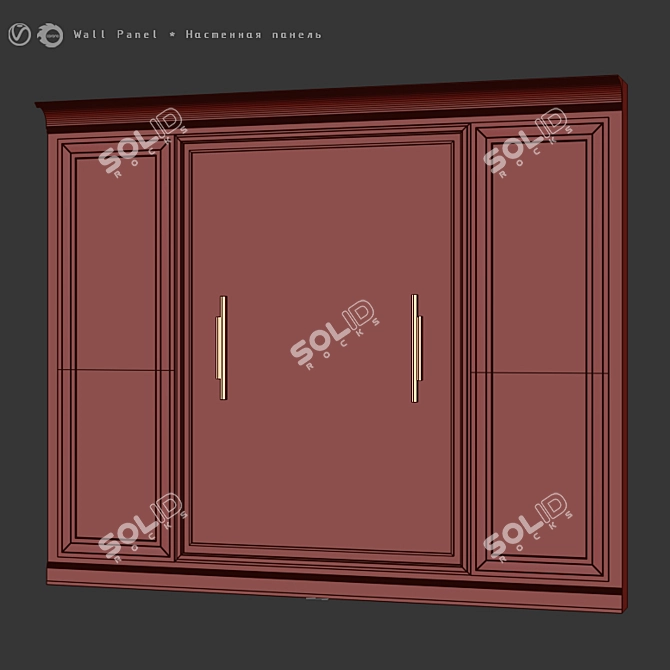 Title: Modern Wall Panel Design 3D model image 4