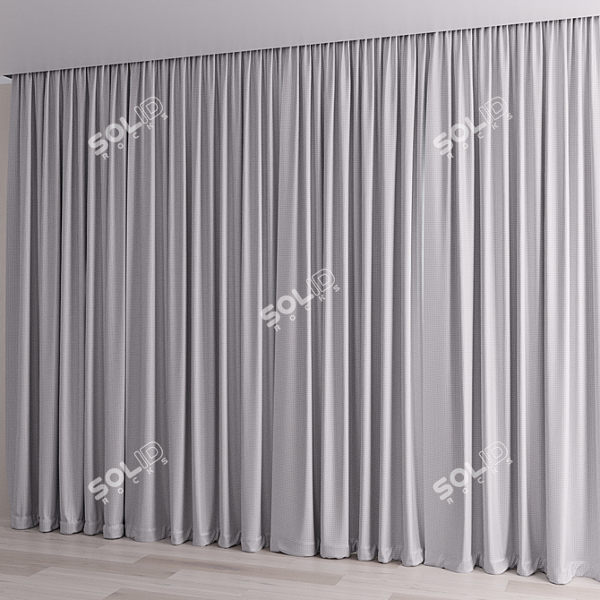 Modern Drapery Set with Sheer Curtains 3D model image 4