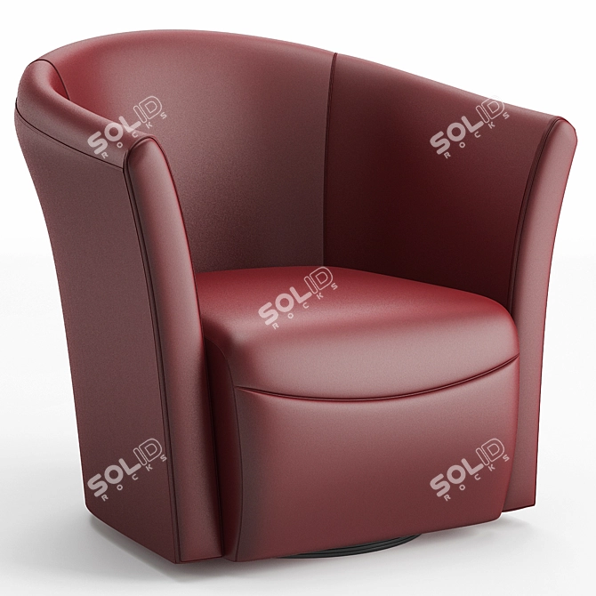 Swivel Red & Blue Accent Chair 3D model image 1