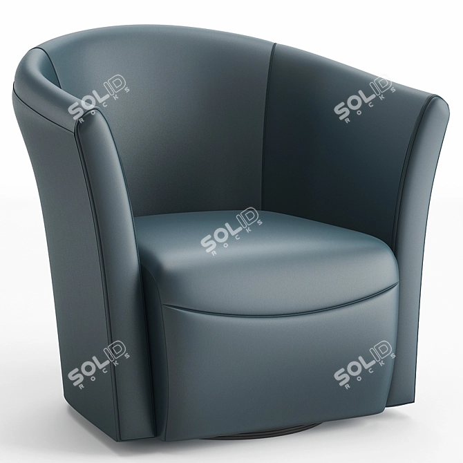 Swivel Red & Blue Accent Chair 3D model image 2