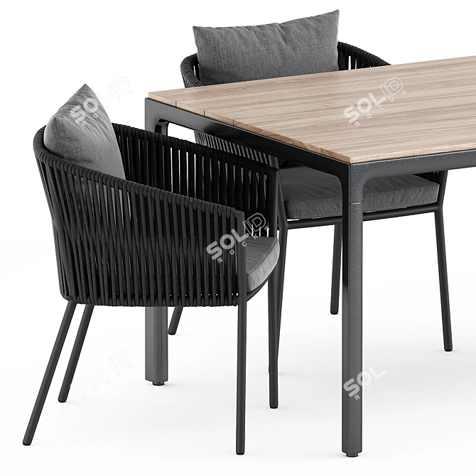 Stylish Porto Dining Chair & Illum Table Set 3D model image 2