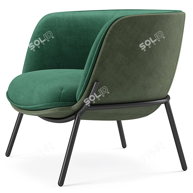 BomBom Armchair: Sleek and Stylish Seating 3D model image 4