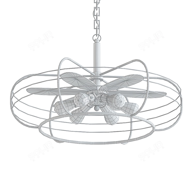 Elegant 6-Light Cal Lighting Margo 3D model image 2