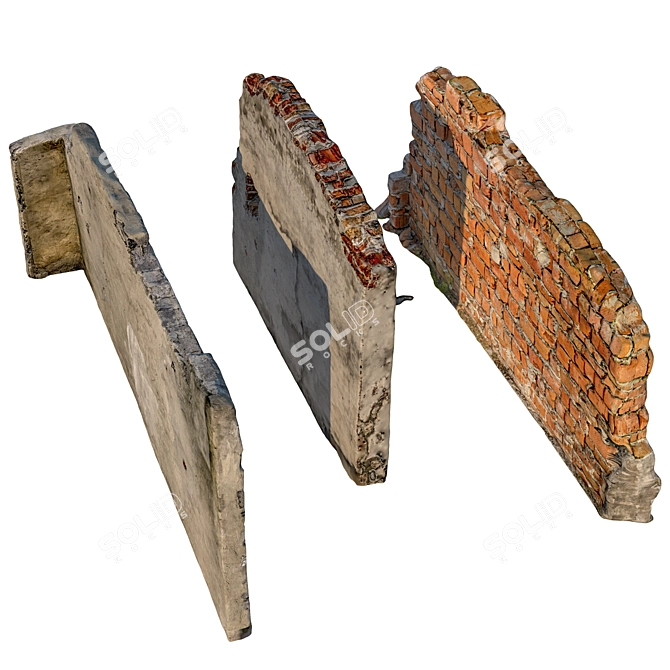 Title: Aged Walls for Atmospheric Scenes 3D model image 7