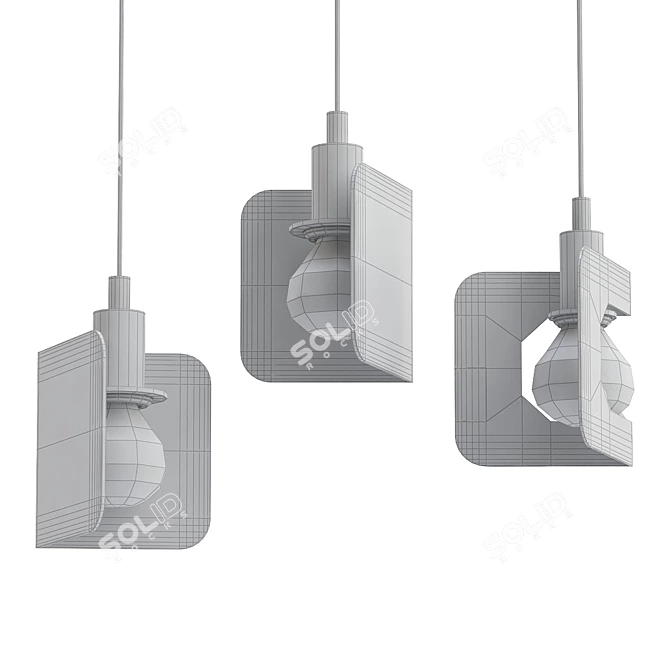 Elegant Corner Pendant Lamp 3D model image 2
