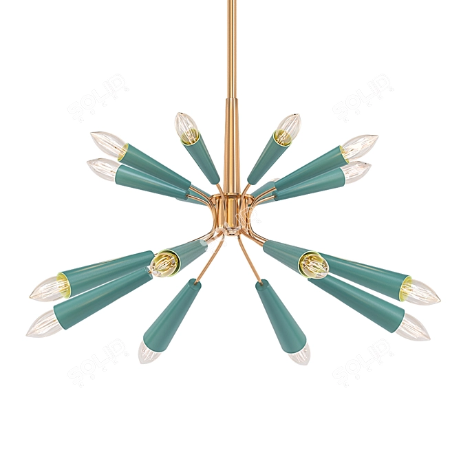 French Lightolier Sputnik Chandeliers 3D model image 1