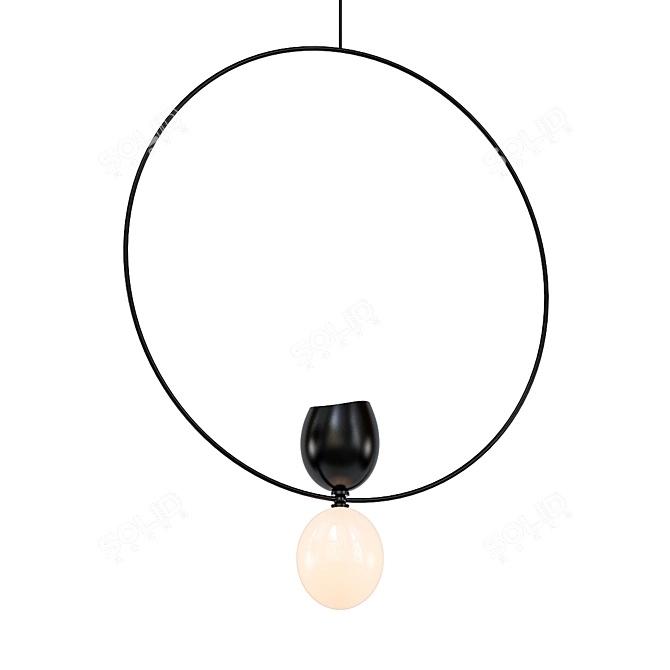 Elegant O Pendant Necklace 3D model image 1