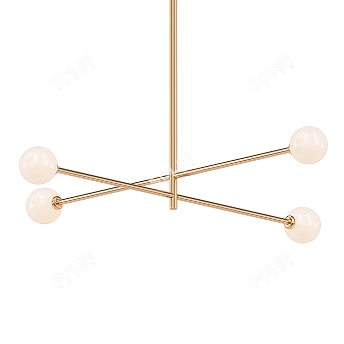 Modern Brass Pendant Light 3D model image 1