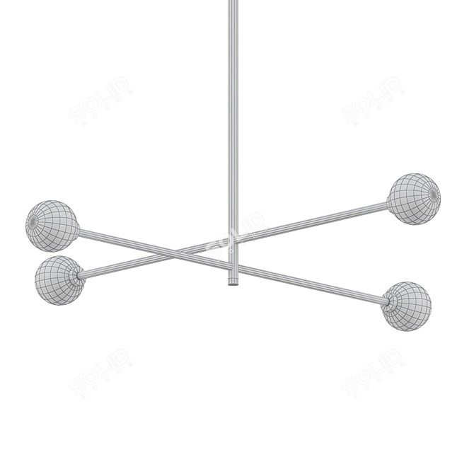 Modern Brass Pendant Light 3D model image 2