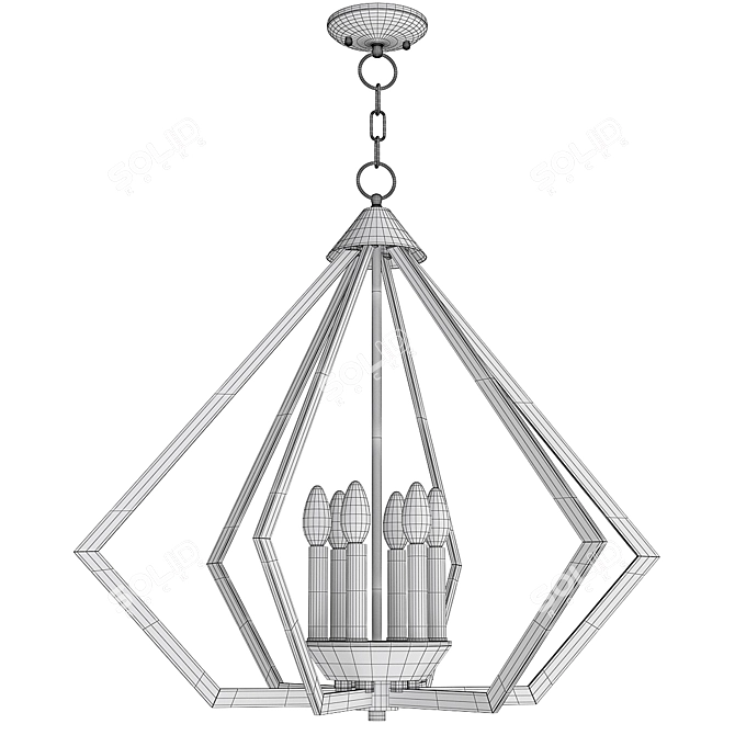 Prism Antique Brass Chandelier 3D model image 2