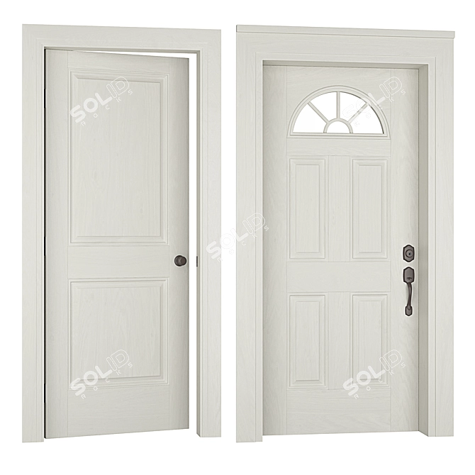 Modern Interior and Front Doors 3D model image 1