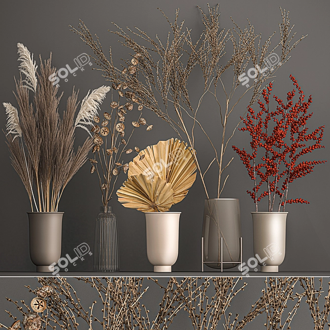 Elegant Reed Bouquet: Menu Cyclades Vase 3D model image 1