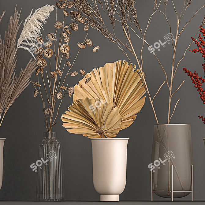 Elegant Reed Bouquet: Menu Cyclades Vase 3D model image 2