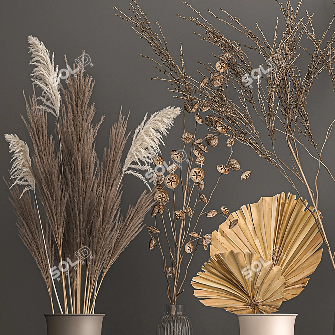 Elegant Reed Bouquet: Menu Cyclades Vase 3D model image 3