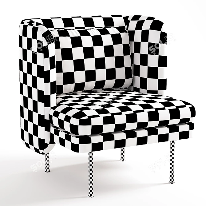 Elegant Velvet Lounge Chair 3D model image 4
