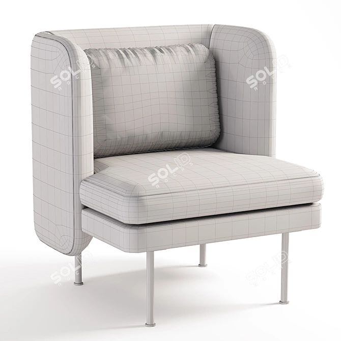 Elegant Velvet Lounge Chair 3D model image 5