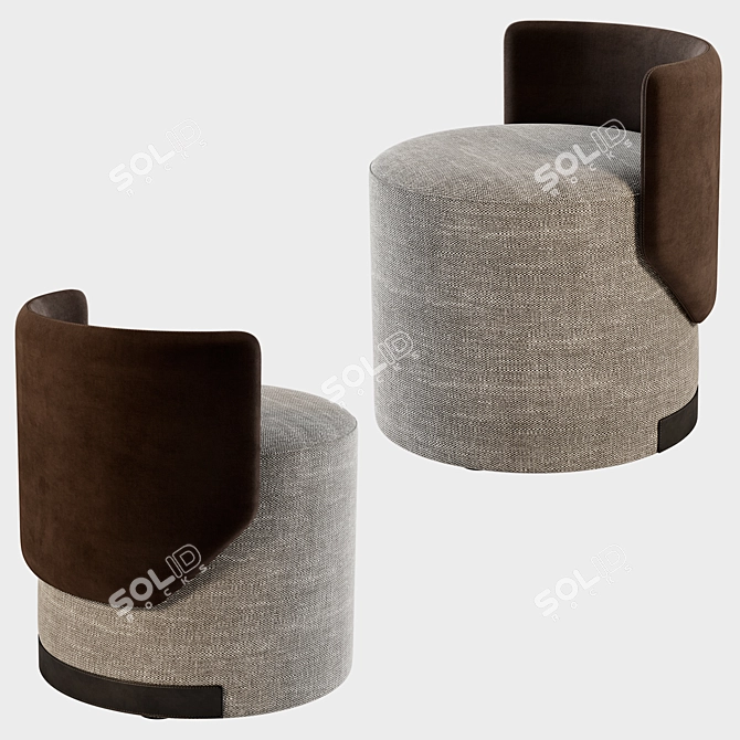 Elegant Gray Lounge Chair 3D model image 1