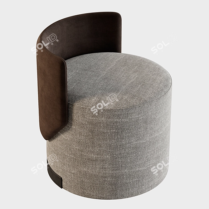 Elegant Gray Lounge Chair 3D model image 3