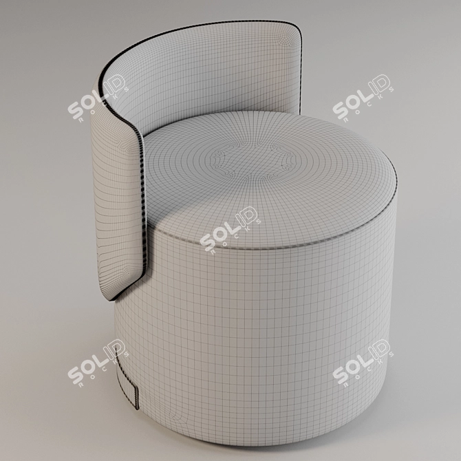 Elegant Gray Lounge Chair 3D model image 4