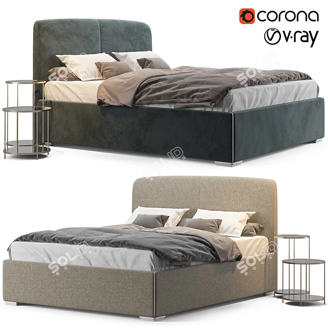 BoConcept Houston Bed - Stylish and Functional 3D model image 1