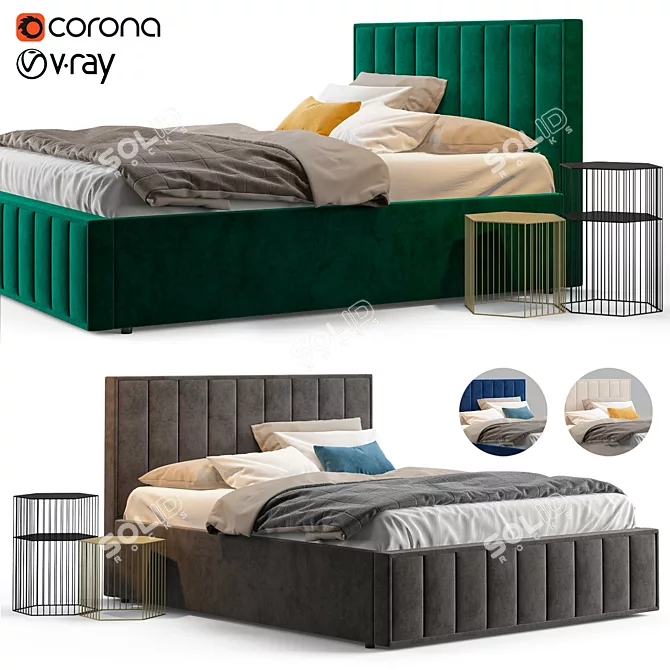 Vienna Hoff Bed: Comfortable and Stylish 3D model image 1