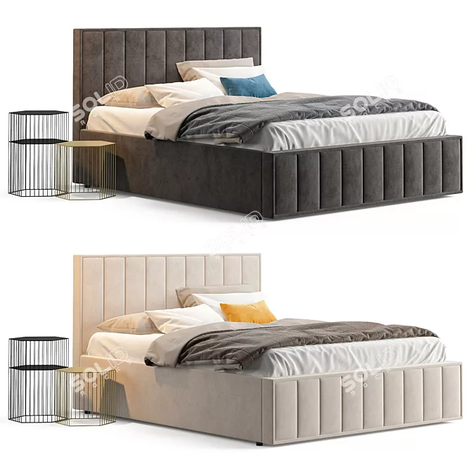 Vienna Hoff Bed: Comfortable and Stylish 3D model image 3