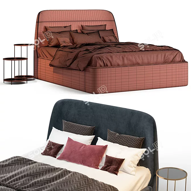 Dalty Bed: Stylish and Versatile Design 3D model image 3