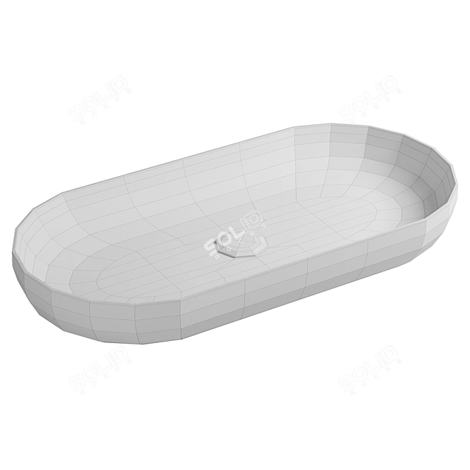 Sleek White Countertop Washbasin 3D model image 2