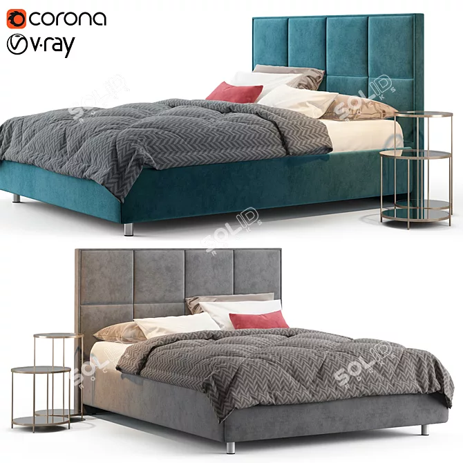 Elevate Your Bedroom: Askona Linea Bed 3D model image 1