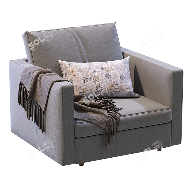 West Elm Harris Armchair: Modern Comfort 3D model image 1