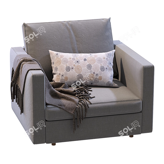 West Elm Harris Armchair: Modern Comfort 3D model image 3