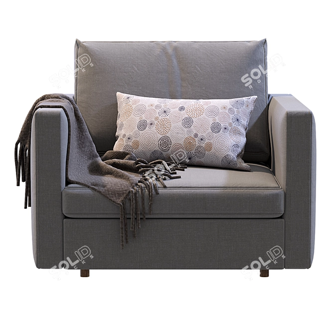 West Elm Harris Armchair: Modern Comfort 3D model image 4