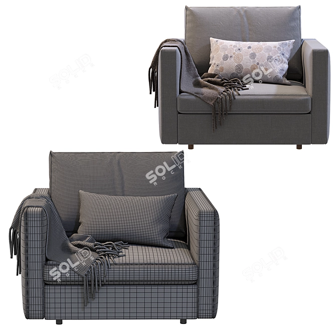 West Elm Harris Armchair: Modern Comfort 3D model image 5