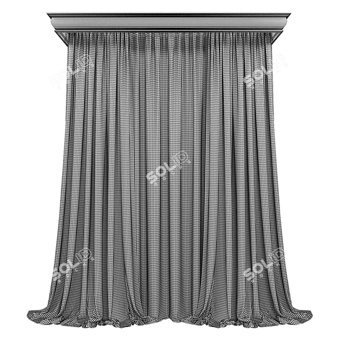 Elegant Sheer Curtain Panels 3D model image 2