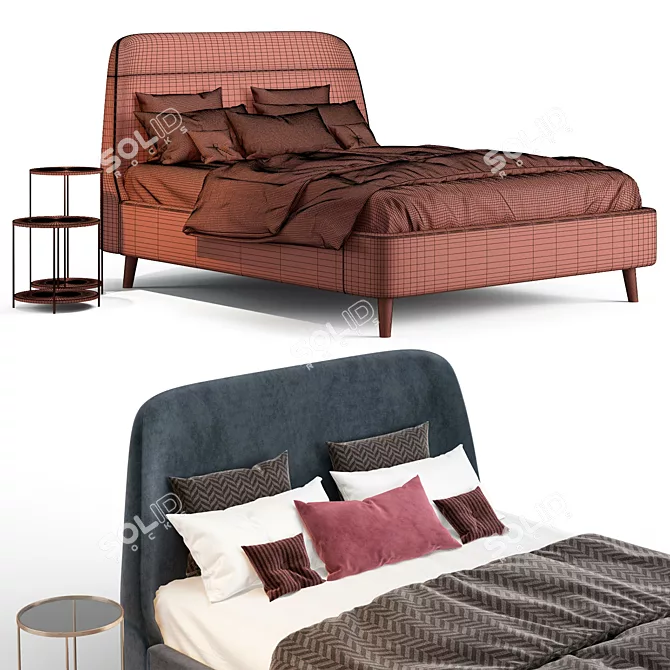 Molson Bed: Stylish and Functional 3D model image 4